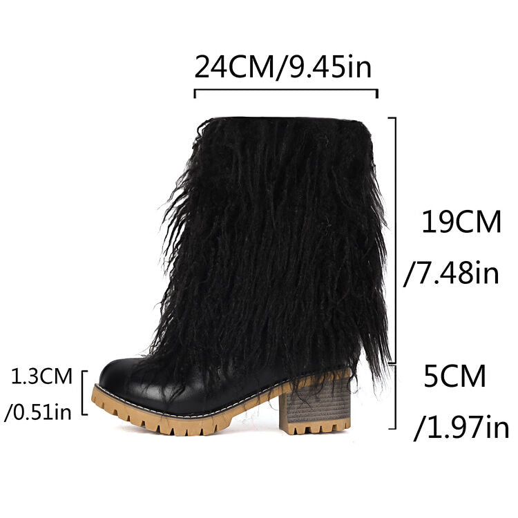 Women's Tassel Round Toe Platform Short Boots