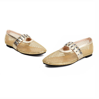 Women's Mesh Mary Jane Flat Shoes