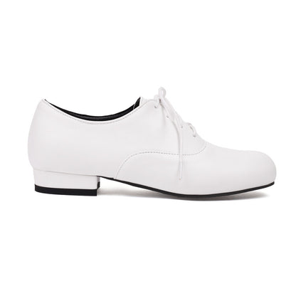 Women's Lace-Up Square Toe Low Heel Oxfords Shoes