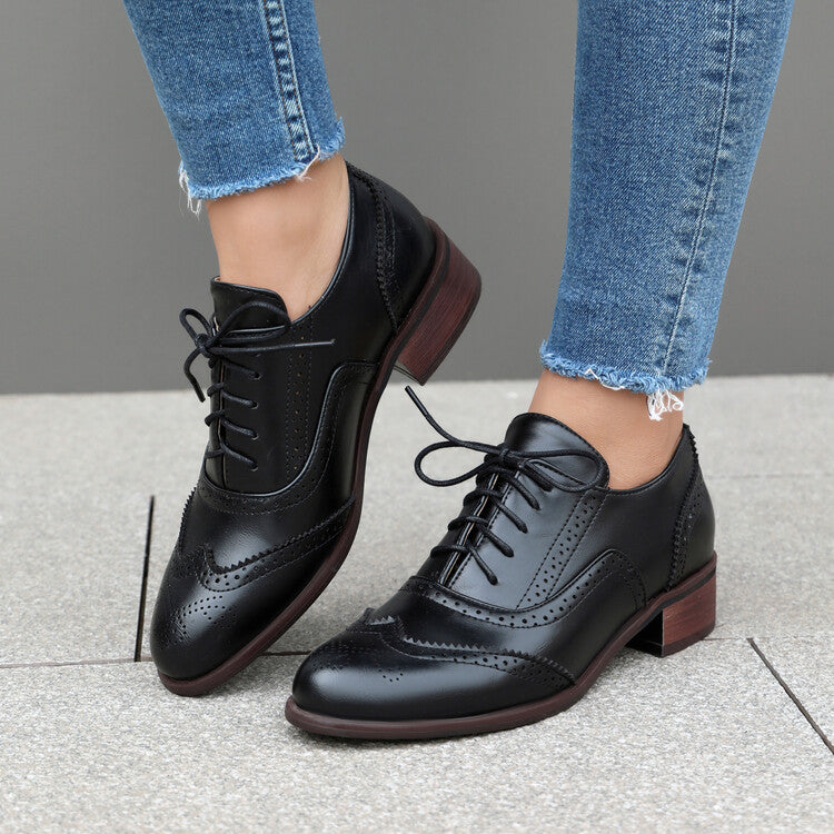 Women's Oxfords Brogue Low Heel Shoes