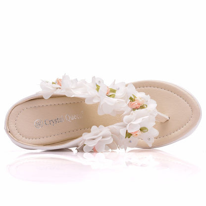 Women Flora 9.5Cm Wedge Heel Flip Flops Slides