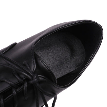 Women's Lace-Up Square Toe Low Heel Oxfords Shoes