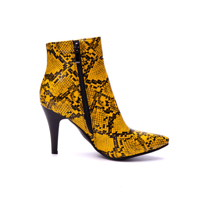 Women's Snake Pattern Spike Heel Ankle Boots