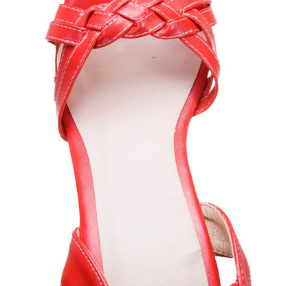 Ladies Woven Ankle Strap Wedge Heel Platform Sandals