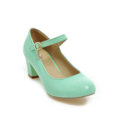 Women Mary Jane Chunky Heel Pumps