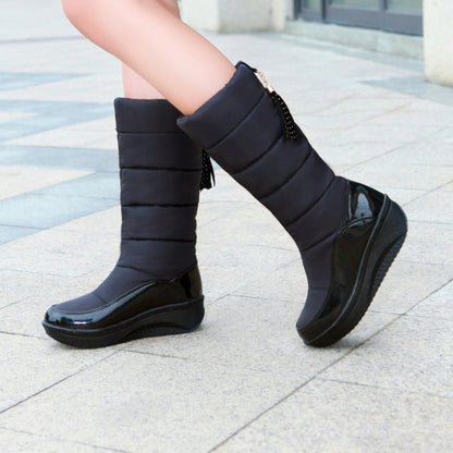 Ladies Tassel Wedge Heels Down Tall Boots for Winter