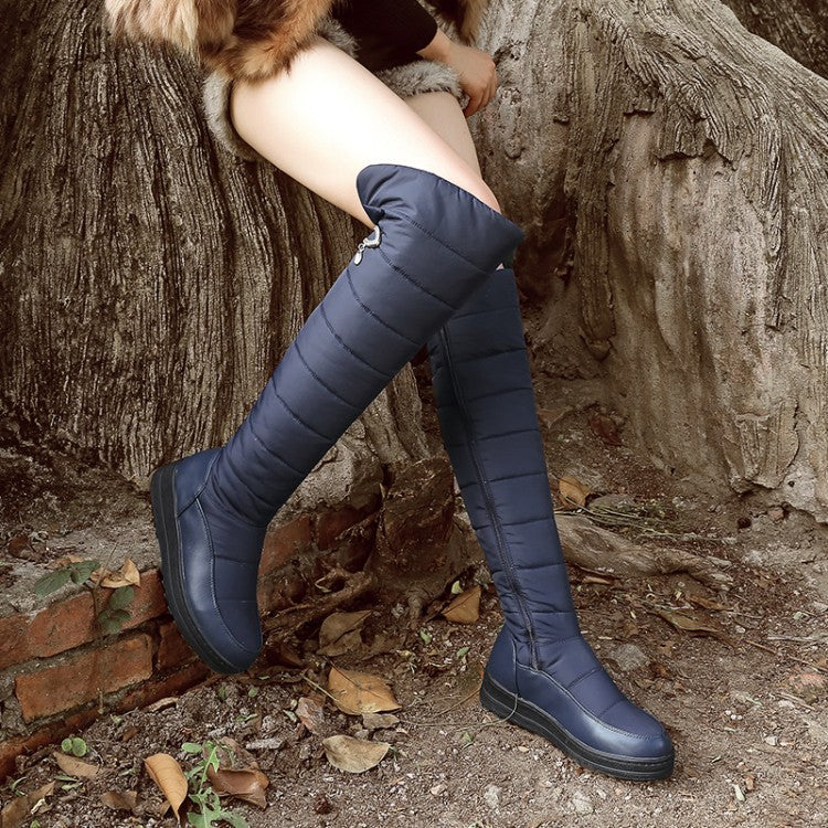 Ladies Wedge Heels Down Over the Knee Boots for Winter