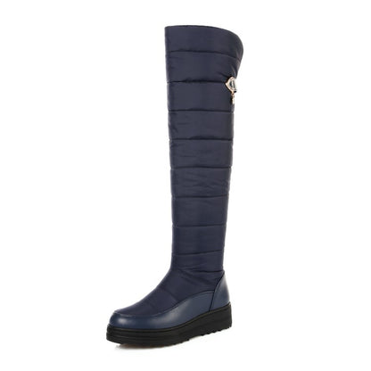 Ladies Wedge Heels Down Over the Knee Boots for Winter