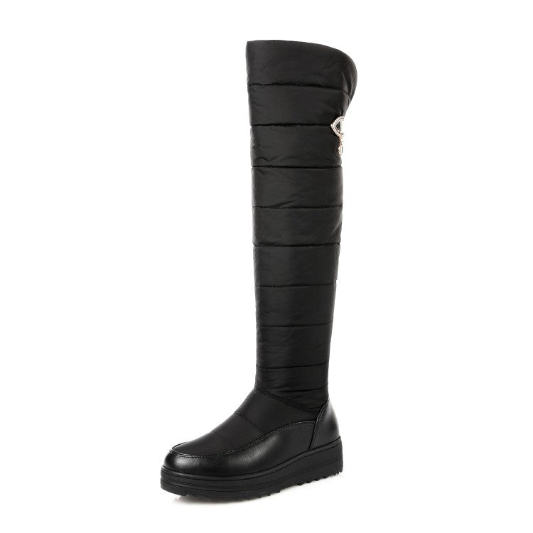 Ladies Wedge Heels Down Over the Knee Boots for Winter