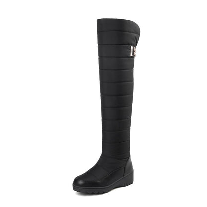 Ladies Wedge Heels Down Knee High Boots for Winter