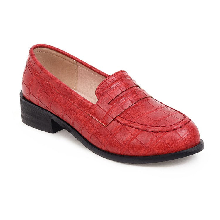 Women's Crocodile Pattern Slip-On Loafers