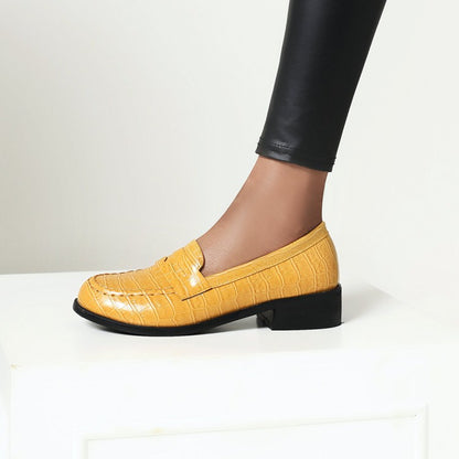 Women's Crocodile Pattern Slip-On Loafers