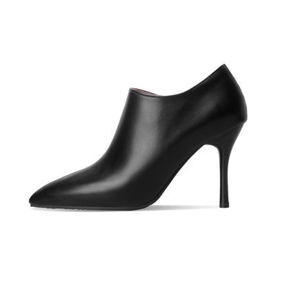 Pointed Toe Side Zippers Stiletto Heel Ankle Boots for Women