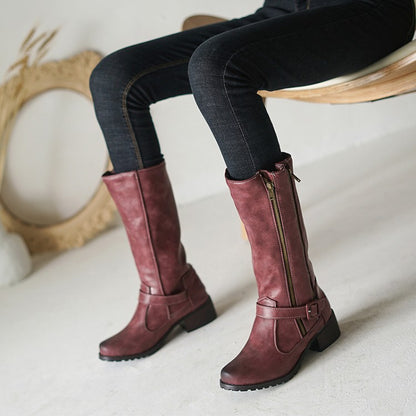 Ladies Heel Knee High Riding Boots