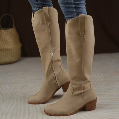 Round Toe Cowboy Knight Boots for Women