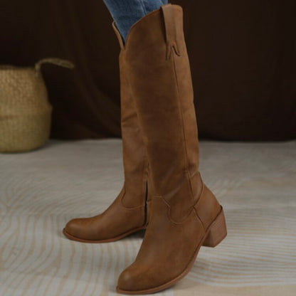 Round Toe Cowboy Knight Boots for Women