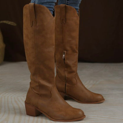 Round Toe Cowboy Knight Boots for Women