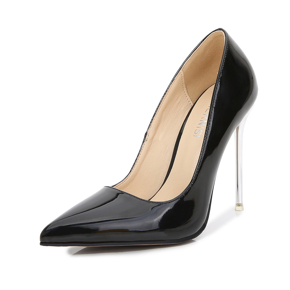 Ladies Pointed Toe Shallow Metal Stiletto Heel Pumps