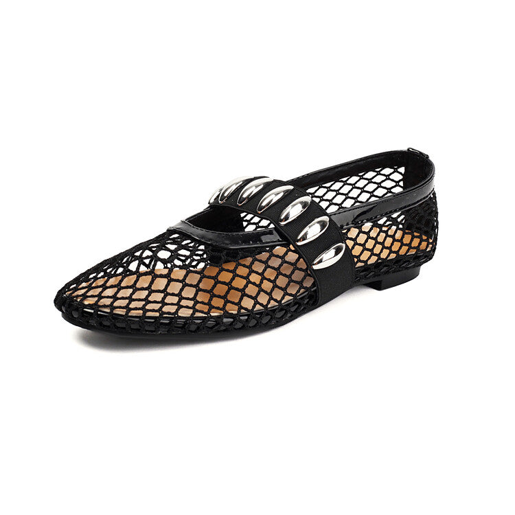 Women's Mesh Mary Jane Flat Shoes