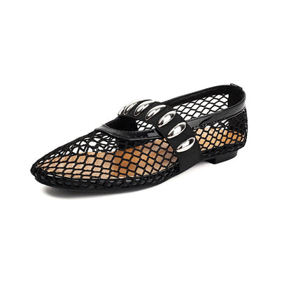 Women's Mesh Mary Jane Flat Shoes