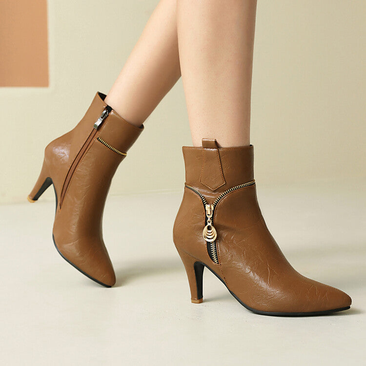 Women's Pointed Toe Spike Heel Ankle Boots