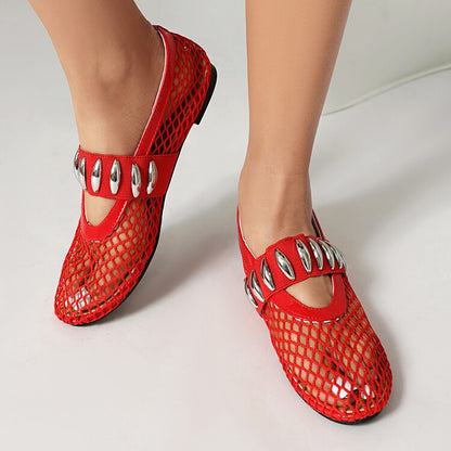 Women's Mesh Mary Jane Flat Shoes