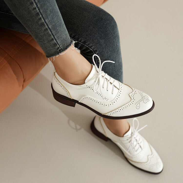 Women's Oxfords Brogue Low Heel Shoes