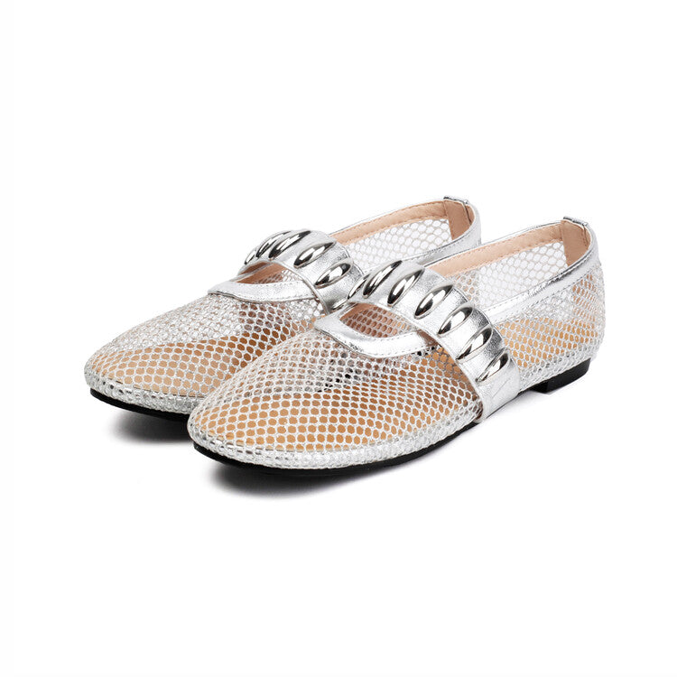 Women's Mesh Mary Jane Flat Shoes