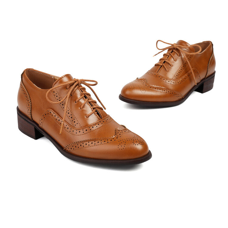 Women's Oxfords Brogue Low Heel Shoes