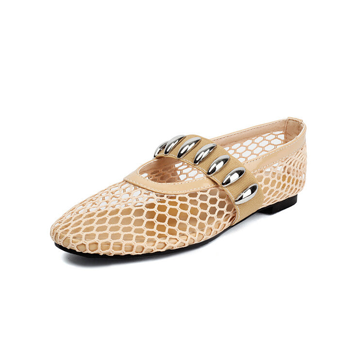 Women's Mesh Mary Jane Flat Shoes