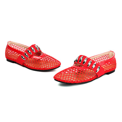 Women's Mesh Mary Jane Flat Shoes