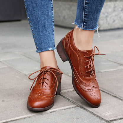 Women's Lace Up Brogue Oxford Shoes