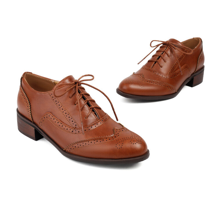 Women's Oxfords Brogue Low Heel Shoes