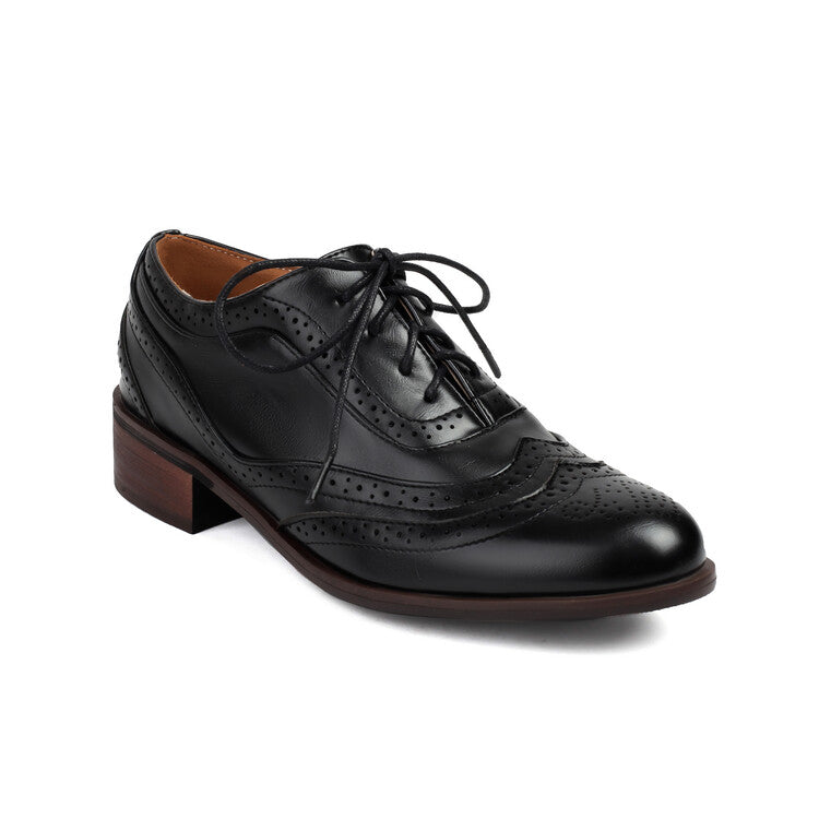 Women's Lace Up Brogue Oxford Shoes