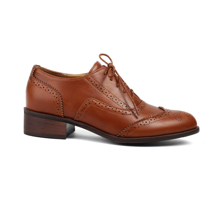 Women's Oxfords Brogue Low Heel Shoes