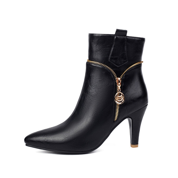 Women's Pointed Toe Spike Heel Ankle Boots