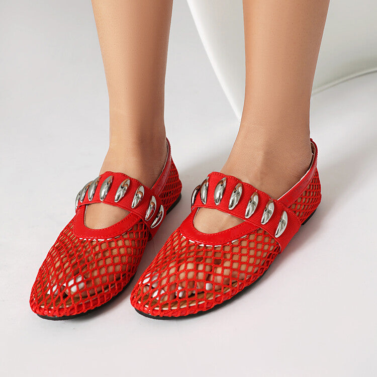 Women's Mesh Mary Jane Flat Shoes