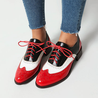 Women's Brogue Low Heel Oxford Shoes