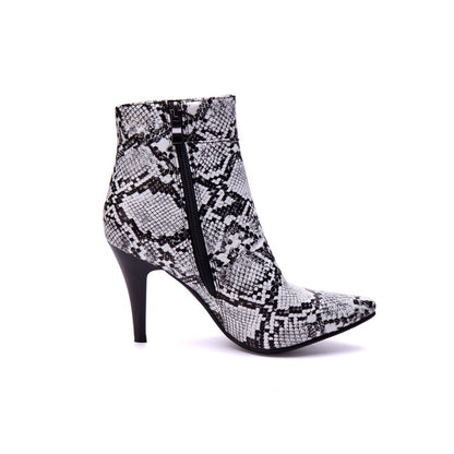 Women's Snake Pattern Spike Heel Ankle Boots