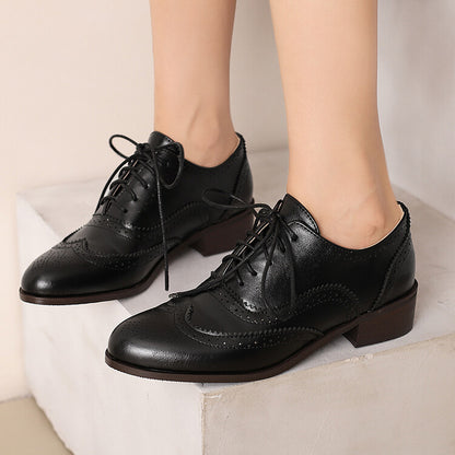 Women's Square Toe Mixcolor Square Heel Brogues Oxfords Shoes