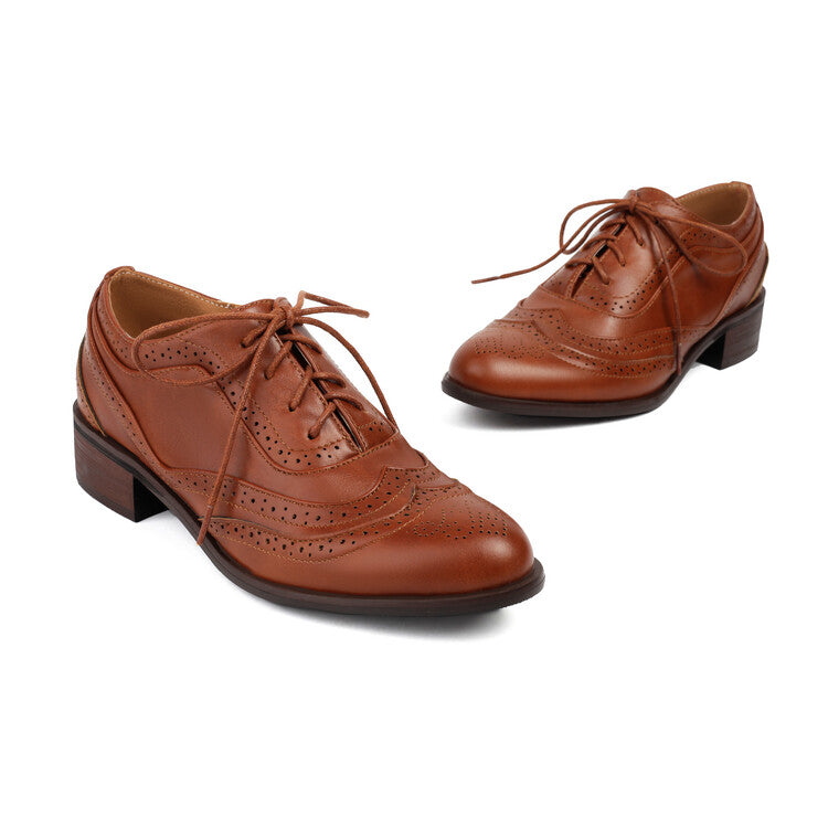 Women's Lace Up Brogue Oxford Shoes