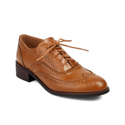 Women's Brogue Low Heel Oxford Shoes