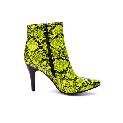 Women's Snake Pattern Spike Heel Ankle Boots