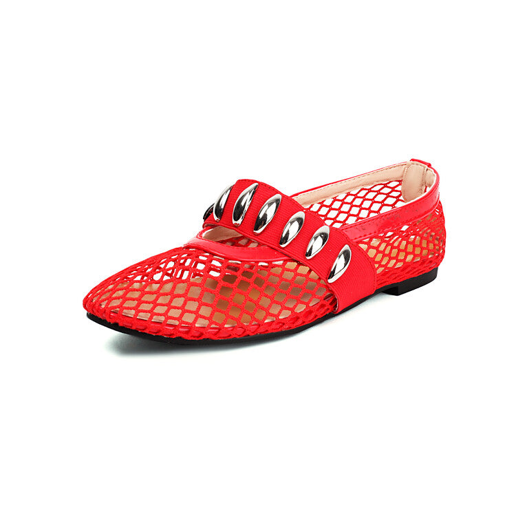 Women's Mesh Mary Jane Flat Shoes