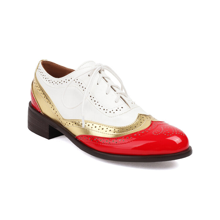 Women's Lace Up Brogue Oxford Shoes