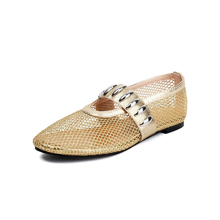 Women's Mesh Mary Jane Flat Shoes