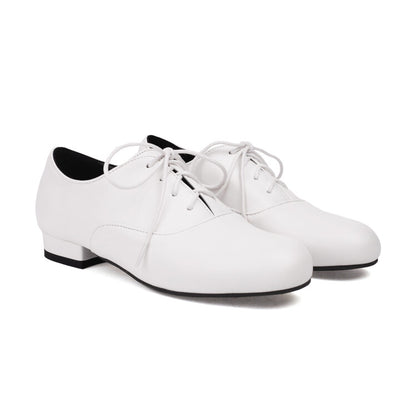 Women's Lace-Up Square Toe Low Heel Oxfords Shoes