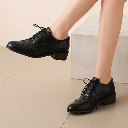 Women's Square Toe Mixcolor Square Heel Brogues Oxfords Shoes