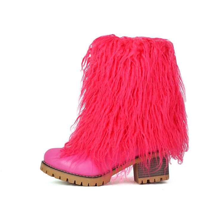 Women's Tassel Round Toe Platform Short Boots