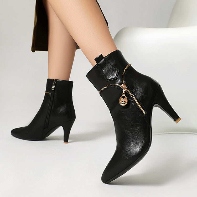 Women's Pointed Toe Spike Heel Ankle Boots